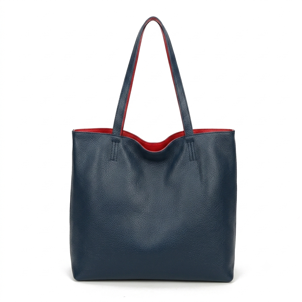 Bolso Grande Sintético Reversible Tote con 2 Asas Largas + Bolsito Bandolera Extra