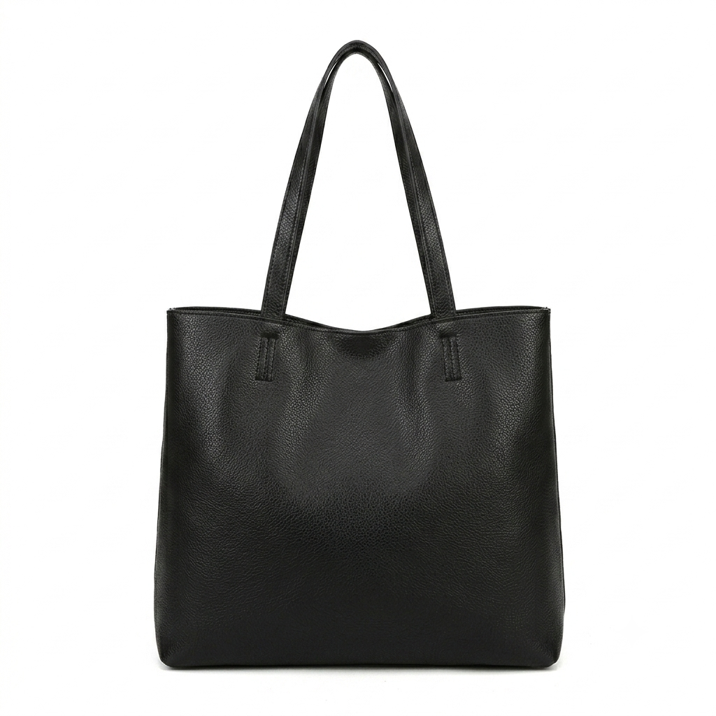 Bolso Grande Sintético Reversible Tote con 2 Asas Largas + Bolsito Bandolera Extra