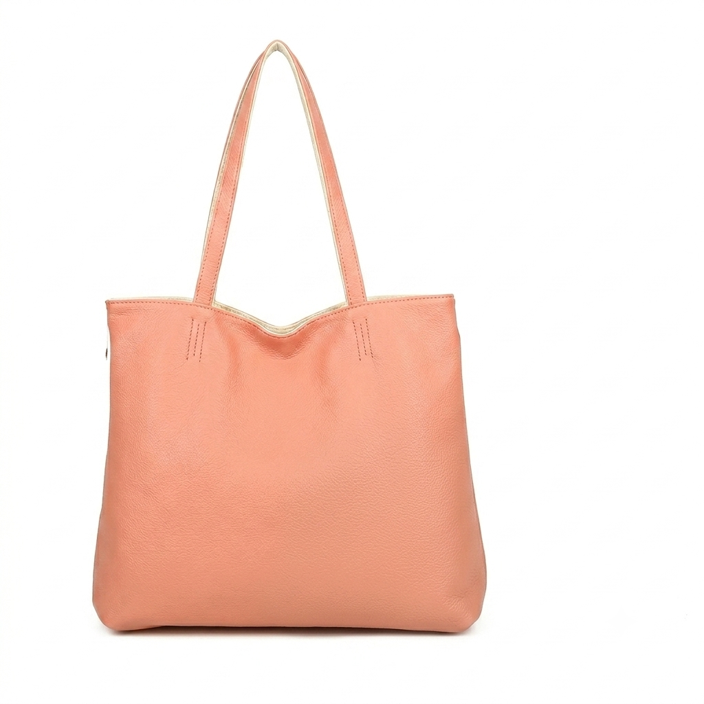 Bolso Grande Sintético Reversible Tote con 2 Asas Largas + Bolsito Bandolera Extra