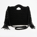 Bolso de Mano en Algodón Estilo Ganchillo con Flecos Laterales