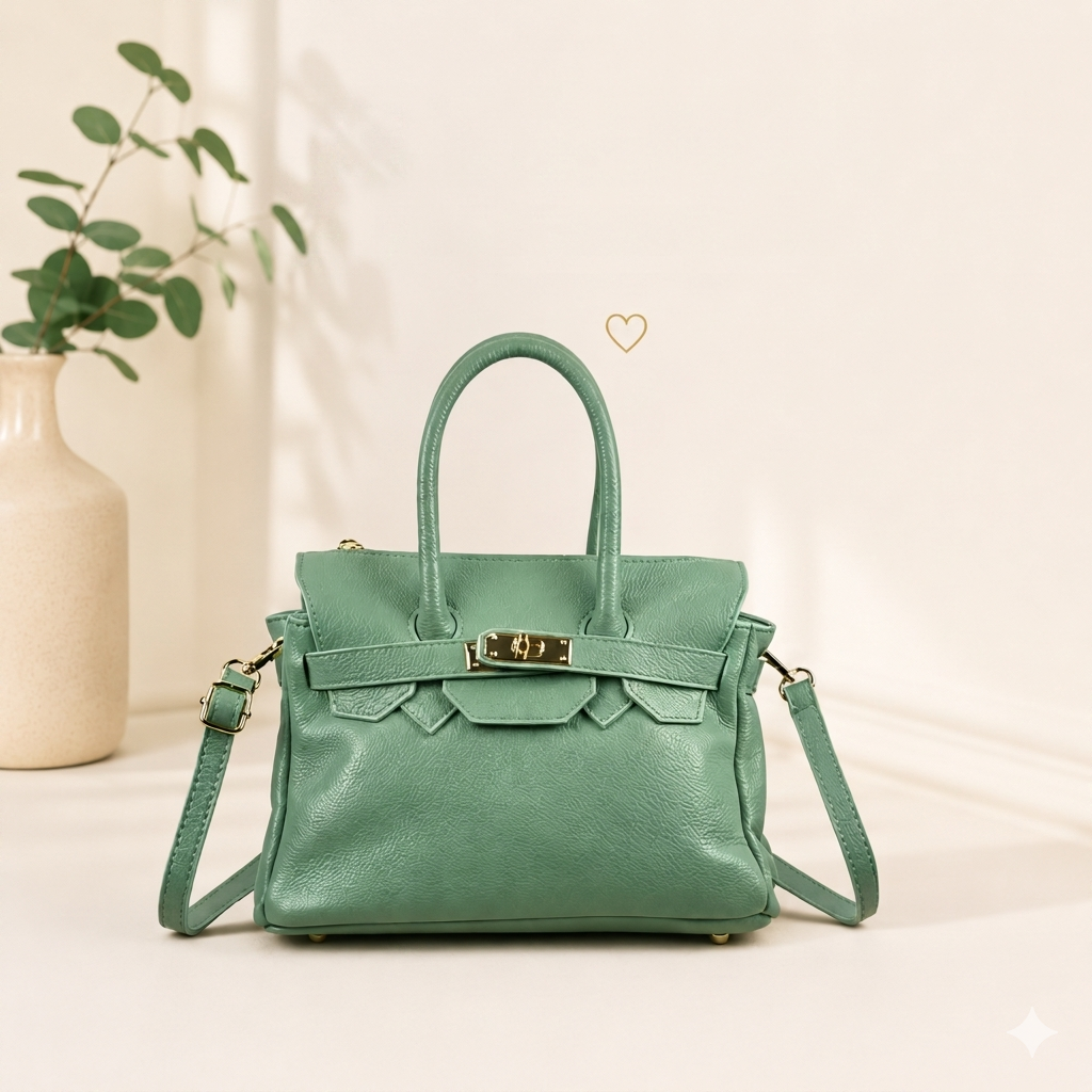 Bolso de Mano en Piel Italiana.