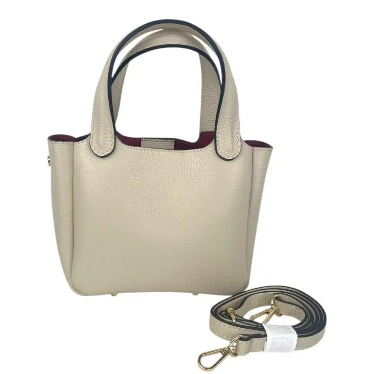 Bolso de Mano en Piel Italiana con Gran Calidad y 3 Compartimentos Interiores